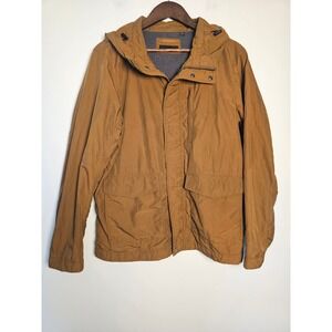 [Gorpcore] Uniqlo Hooded Parka Mens Small Ochre Brown Utility Lightweight Jacket